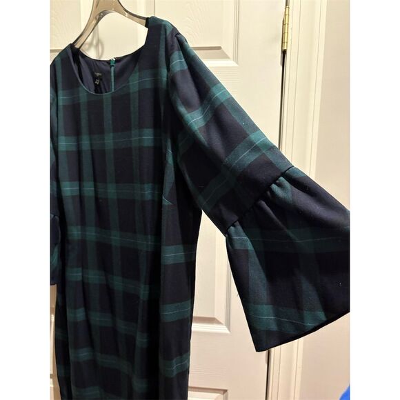 Talbots Women's Plus Size 16 Tartan Plaid Shift Dress 3/4 Sleeve - Picture 2 of 12